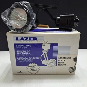 LAZER GIMBAL RING TRACK LIGHT BY HALO 50W 120V MR16 MATTE BLACK LZR316MBL-FAST! - Picture 1 of 5