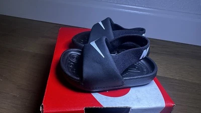 Nike Kawa Slide Niños 2C Sandalia | Negro BV1094-001 Chanclas Verano Agua Zapato Foto 1 de 4