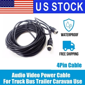 10M 4Pin Video Extension Cable Wire For VAN Bus Truck RV Reverse Rearview Camera - Foto 1 di 3