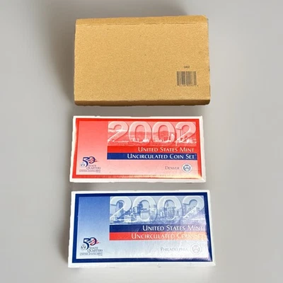 2002 US Uncirculated Coin Proof Set Denver & Philadelphia Mint 10 Coins each - Image 1 of 4
