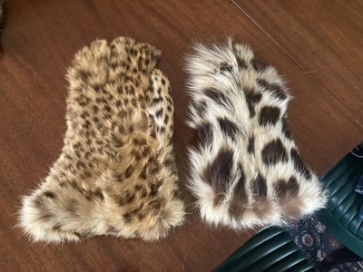 Genuine leopard fur gloves/mittens Vintage - Image 1 of 4