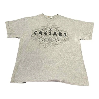 Caesars Shirt Mens XL Gray Graphic Tee Short Sleeve Casino Promo Cotton Blend - Image 1 of 4