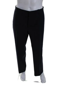 Michael Kors Mens Hook Closure Flat Front Straight Leg Dress Pants Black Size 34 - Picture 1 of 5