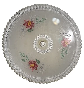 Plafoniera in vetro paralume fiori dipinti shabby chic - Foto 1 di 7