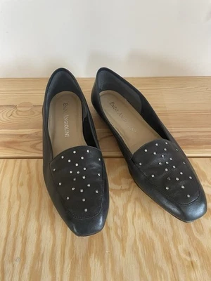 Mocasines Enzo Angiolini de cuero y cristal negros hechos en Italia 10 Foto 1 de 4