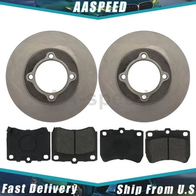 Brake Pads and Rotors Front For Ford Festiva 1993 1992 1991 1990 1989 1988 - Image 1 of 4