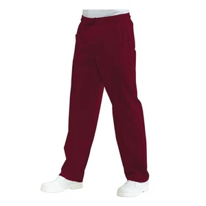 Pantalone Cuoco Unisex con Elastico Bordeaux in Misto Cotone - ISACCO - Medico - Foto 1 di 3