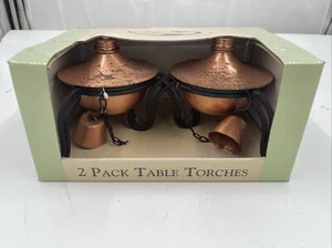 India House Copper Plated Table Torches 2 pack - Picture 1 of 3