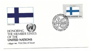 United Nations #465 Flag Series 1985, Finnland, Artmaster FDC - Bild 1 von 1
