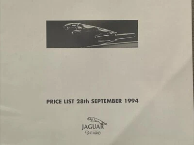 Jaguar Daimler Car Range December 1994 Models Sales Price List Brochure - Image 1 of 3
