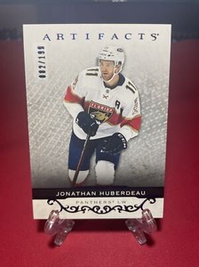 2021-22 Artifacts Hockey Jonathan Huberdeau Blue Parallel 082/199 Card #108 