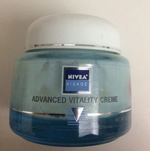 Nivea Visage Advance Vitality Cream. 1.7 Fl Oz Factory Sealed Rare Glass Jar - Picture 1 of 2