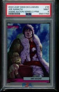 2024 Leaf Anime Nation Series 2 Pink /10 Joe Namath PSA 9 - Picture 1 of 2