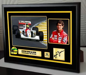 Ayrton Senna McLaren F1 World Champion Framed Canvas Signed Print "Great Gift" - Picture 1 of 1