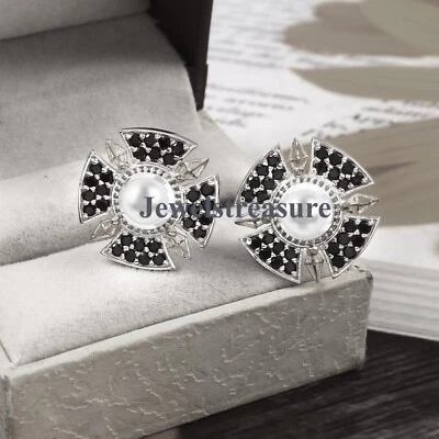 Süßwasserperle & Cz Edelsteine Mit 925 Sterlingsilber Manschetten für Herren #5 - Bild 1 von 4