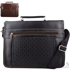 Mens Gent Smart Business Work School Faux Leather Carry Messenger Cross Body Bag