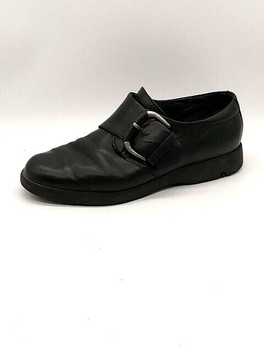 Mocassini ECCO donna nero EUR 40 scarpa da passeggio pelle fibbia regolabile comfort