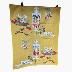 2 Vintage Kitchen Tea Towel MARTEX Dry Me Dry Olives in a Jar Yellow - Picture 1 of 6