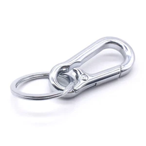 1PC Sliver Metal Key Chain Belt Clip Ring Fob Keyfob Car Keyring Hanging Men's - Picture 1 of 6