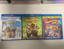 Madagascar 1 2 3 Blu-ray & DVD Lot Escape 2 Africa Europe's Most Wanted Trilogy