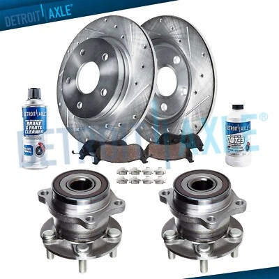 Комплект ступиц подшипников колеса колодки ротора заднего сверленного тормоза для Subaru Impreza Forester - Изображение 1 из 4