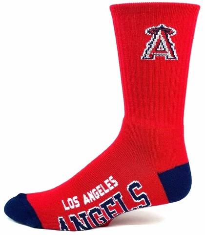 Los Angeles Angels Red & Navy Deuce Crew Socks Cover