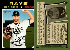 Jalen Beeks 2020 Topps Heritage Baseball Card 652  Tampa Bay Rays