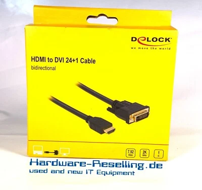 DELOCK HDMI zu DVI 24+1 Kabel bidirektional 1,0 m Schwarz  85652 - Bild 1 von 4
