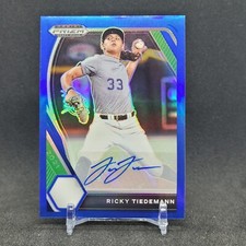 2021 Panini Prizm Draft Ricky Tiedemann RC Auto /99 BLUE Refractor Blue Jays