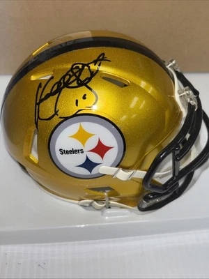 Kordell Stewart Signed Pittsburgh Steelers Gold Mini Helmet BAS COA - Изображение 1 из 4