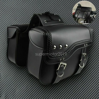 Motorcycle Saddle Bags Side Storage Bag Fit For Honda Suzuki Kawasaki Yamaha - Image 1 of 4