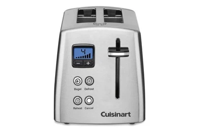 Металлический тостер Cuisinart CPT-415P1 2 ломтика обратный отсчет сертифицированный серебристый отремонтированный - Изображение 1 из 4