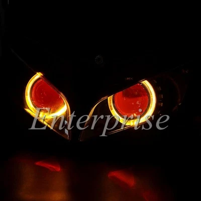 Headlight LED Light Amber Angel+Red Demon Eye for Honda CBR600RR F5 2007-2012 Foto 1 de 4