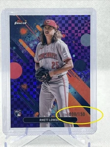 2025 Topps Finest RC Rhett Lowder 39/150 Purple Checkerboard REDS - Bild 1 von 3