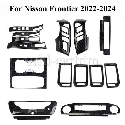 15pcs For Nissan Frontier 2022-2024 Interior Accessories Cover Trim Carbon Fiber - Image 1 of 4