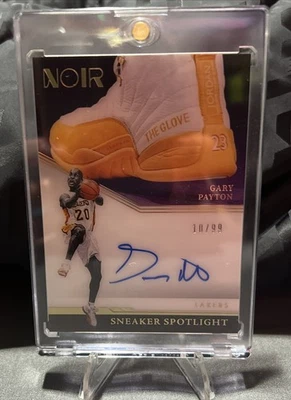 Zapatilla deportiva Panini Noir 2021 Spotlight Signatures/99 Gary Payton #SNS-GPA automática Foto 1 de 2