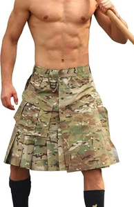 Nuovo kilt mimetico uomo kilt tattico tradizionale uniforme militare taglia 40 - Foto 1 di 6