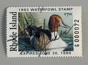 1993 Rhode Island State Duck Stamp - Governor Hand Signed - Picture 1 of 2