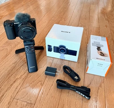 Sony Alpha ZV-E10 24.2 MP Mirrorless 4K Vlog Camera w/ 16-50mm Lens ZV-E10L GRIP - Image 1 of 4