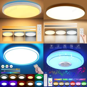 Lámpara de techo LED RGB Lámpara de techo regulable con control remoto Lámpara de salón - Imagen 1 de 26