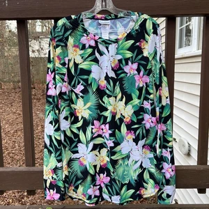 Tommy Bahama Damen Feminine Floral Orchid Garden LS Rashguard, UPF 50|Größe: M - Bild 1 von 16