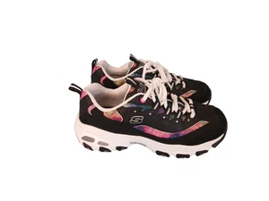 Sneakers sportive Skechers D'lites Summer Fiesta da donna US 6 W in pelle nera a rete - Foto 1 di 7