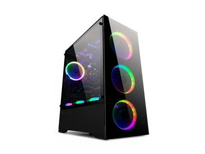 b-Voguish 游戏 PC 外壳 带钢化玻璃面板,USB3.0,支持 E-ATX,A... — 第 1/4 张图片