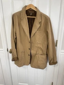Morgan Creek Mens Blazer Medium Khaki Canvas Barn Coat Jacket - Picture 1 of 10