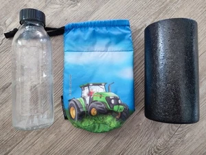 Emil Trinkflasche 0,4l Glasflasche Weithals Thermobecher Beutel FeuerwehrTraktor - Bild 1 von 5