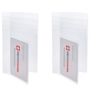 Alpine Swiss Set of 2 Checkbook Plastic Insert 6 Page Card Holder Picture Window - Picture 1 of 4