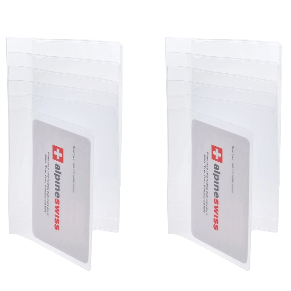 Alpine Swiss Set of 2 Checkbook Plastic Insert 6 Page Card Holder Picture Window - Image 1 of 4