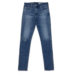 AG Farrah Skinny Ankle High-Rise 14 Year 14YBUG Frey Hem Distressed Size 27 x29” - Picture 1 of 12