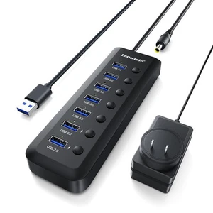 7-in-1 15W USB 3.0 Powered Hub w/2 Charging Ports (5V 1.5A), Individual LED O... - Picture 1 of 7