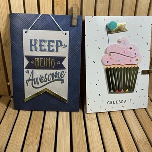 2 tarjetas de cumpleaños 3D hechas a mano para todas las edades siguen siendo impresionantes celebración de cupcakes - Imagen 1 de 11
